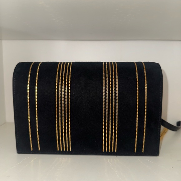 Authentic Special Edition Yves Saint Laurent Suede Shoulder Bag W/ Gold Hardware - Picture 3 of 7